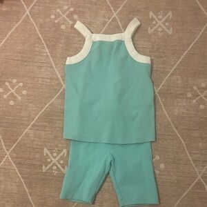 Hanna Andersson Light Aqua Tank Top with White Trim